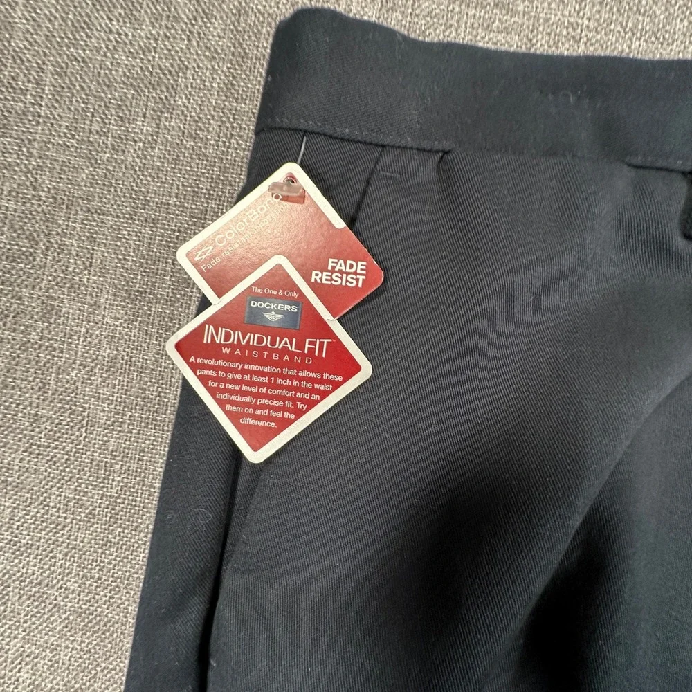 Dockers Original Khaki Pants Mens 36x34 Navy Classic Fit Flat Front Chinos NEW